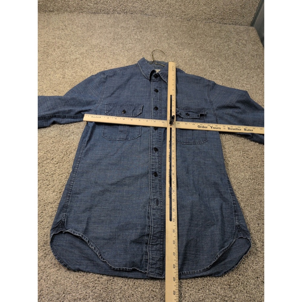 J.Crew Mens Blue Micro Stripe Cotton Button Down Shirt Small Long Sleeve Pockets - Picture 4 of 6